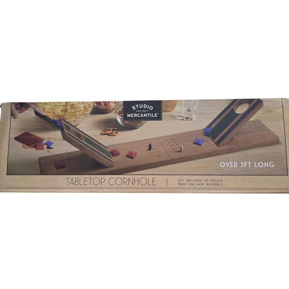 Studio Mercantile Tabletop Cornhole Wooden Game Set 22 Pieces Over 3ft Long‎ NEW